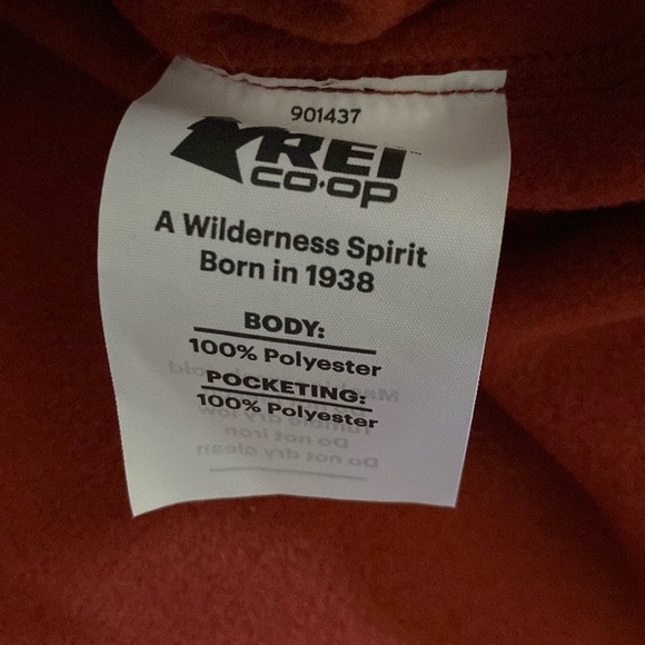 REI fleece full zipper dark orange jacket small - Picture 5 of 5